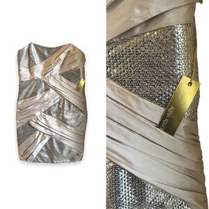 NWT! ALEXIA ADMOR | Strapless Sequin/Satin Mini Dress (M)